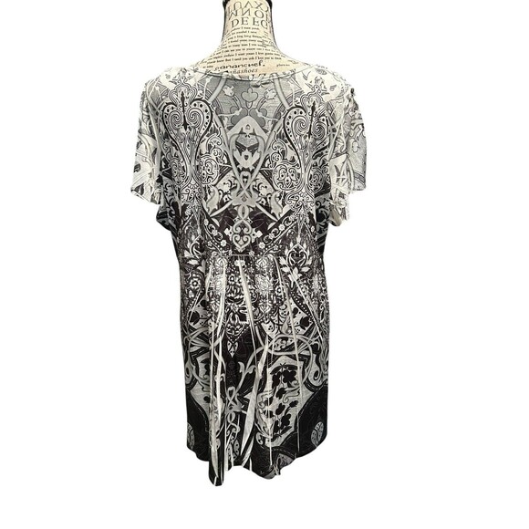 Apt 9 Y2K Blouse Top Women's Plus 2X  Multi Color Beaded Whimsigoth Grunge - Picture 4 of 8